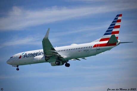 Aankomst America Airlines op Aruba .