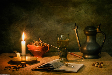 Stilleven met Kaarslicht en Jan Steen kan