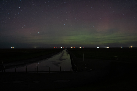 Noorderlicht bij Noordpolderzijl 
