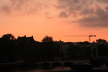 zonsondergang aan de amstel