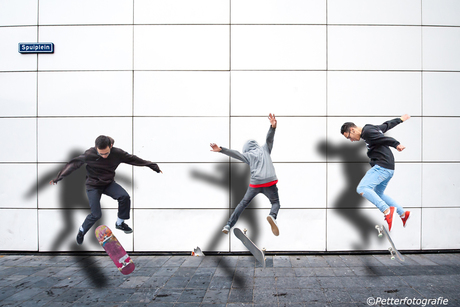 3 skateboarders