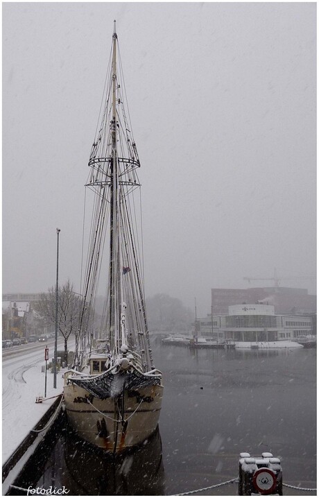 Sneeuwbui in Alkmaar