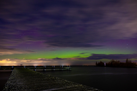 Noorderlicht Oostvaardersdijk met bewolking 