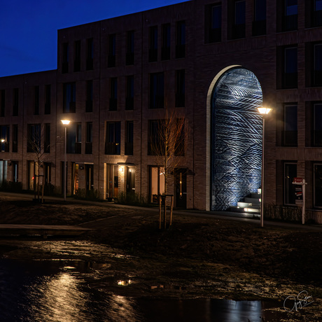 nieuwbouw rond de Industriestaat Delft  in de avond