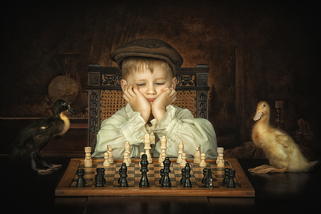  Playing chess with my friends