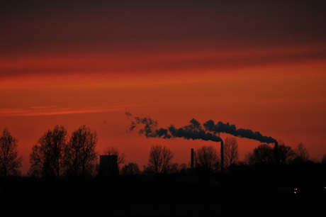 Amer centrale in avondrood