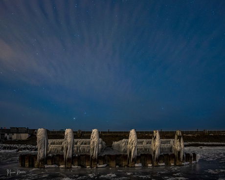 Ijzige tafereel Afsluitdijk