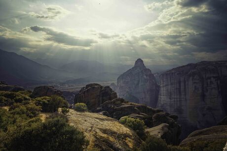 Meteora by sunset