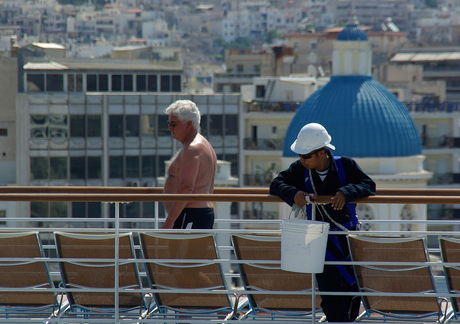 cruiseschip in Athene