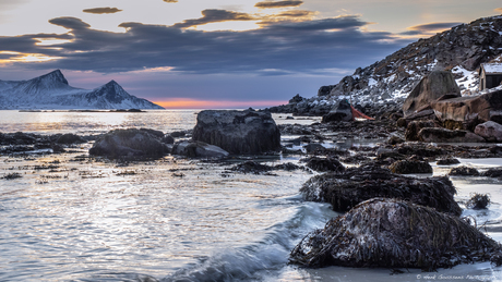 Sunset at Haukland beach