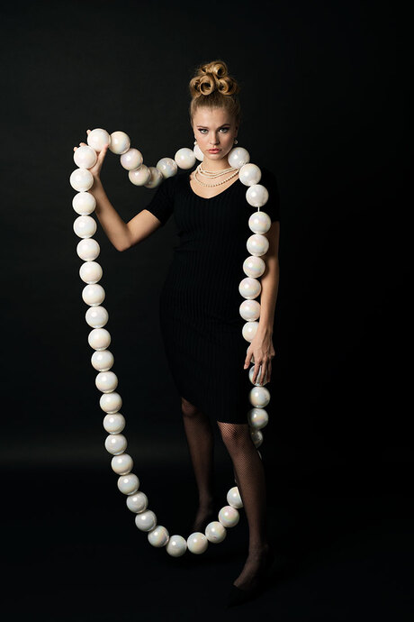 A necklace made of pearls
