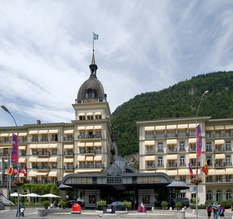 Het Victoria-Jungfrau Grand Hotel in het Berner Oberland