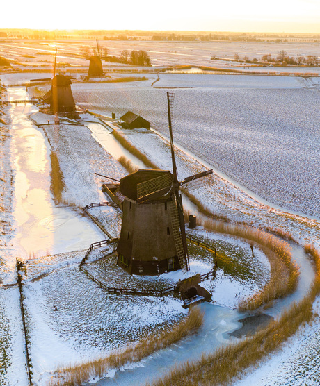 Winter in Nederland! 3 molens schermerhorn