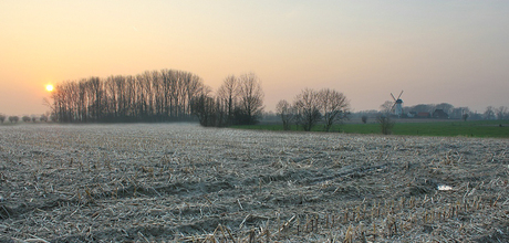 Mill at sunset