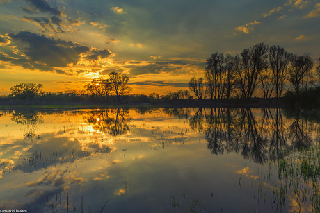 Zonsondergang aan de Waal