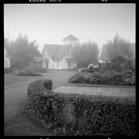 Vakantiepark in de mist