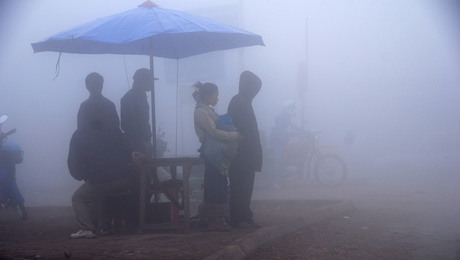 Bushalte in Laos