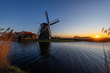 Zonsondergang bij de molen