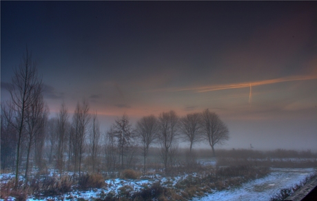 ochtend zonnetje in de sneeuw