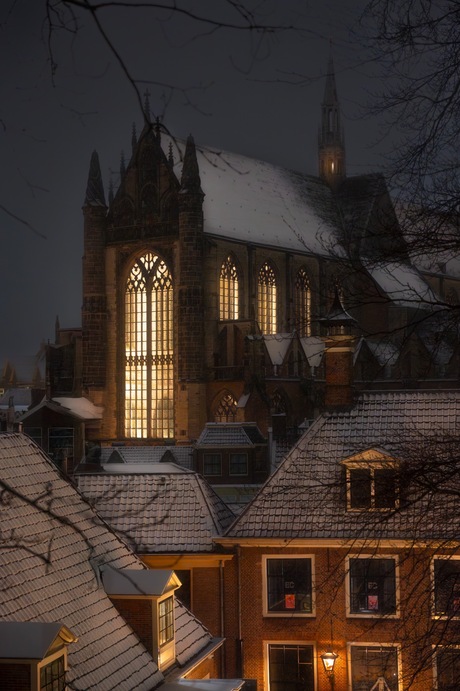 Leiden in de sneeuw