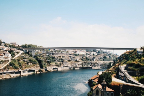De rivier in Porto