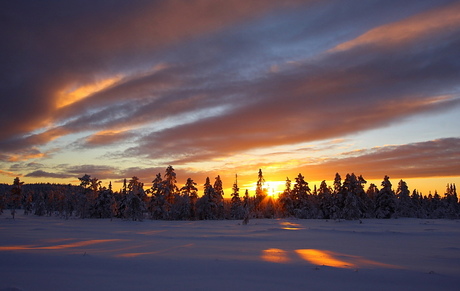 Zonsondergang in Zweden