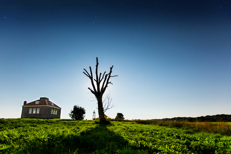 Schokland in maanlicht