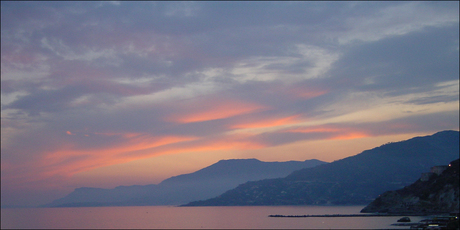 Zonsondergang in Ventimiglia