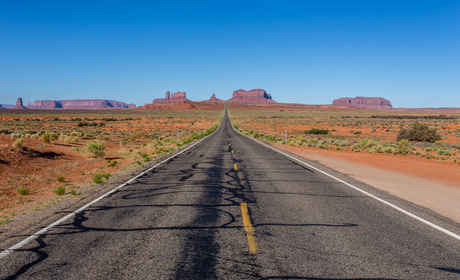 De weg naar Monument Valley