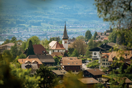 Zwitsersdorp in de Alpen