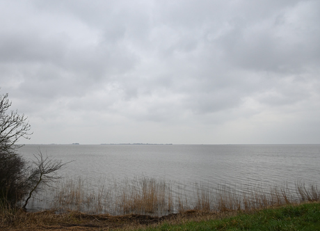 Een grijze dag aan het IJsselmeer