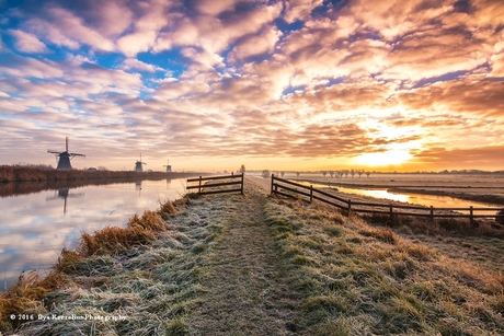 Winterochtend in Kinderdijk