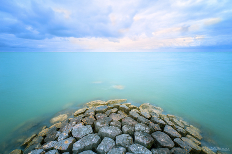 The shimmering lake