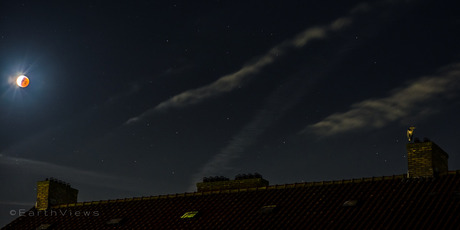 Bloodmoon above Amsterdam