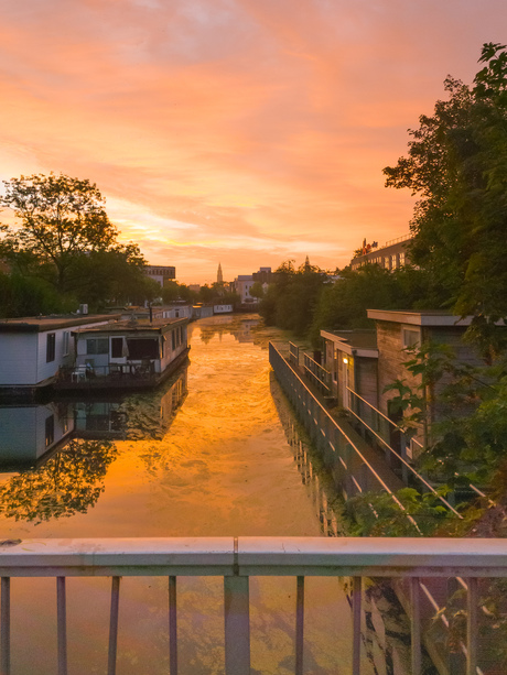 Zonsopgang Hoendiep in Groningen 