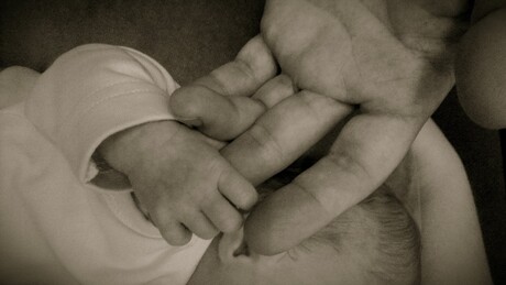 Holding hands, newborn