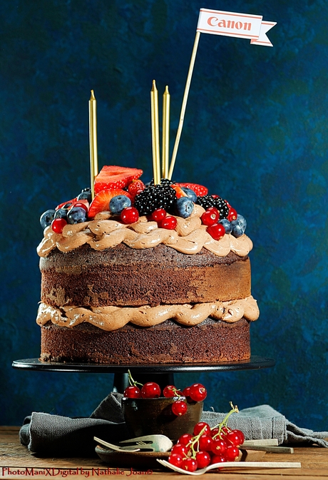 Sweet Cake & Berries Food Photography