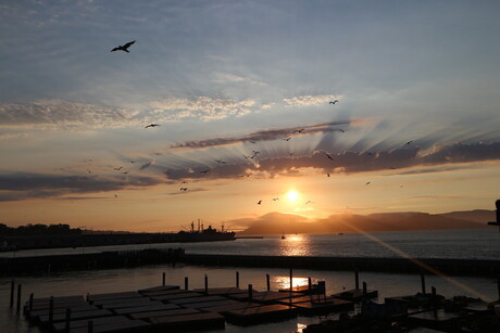 Zonsondergang in San Francisco