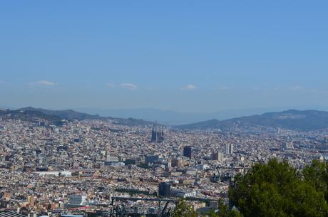 Barcelona - uitzicht van op het Kasteel Montjuïc