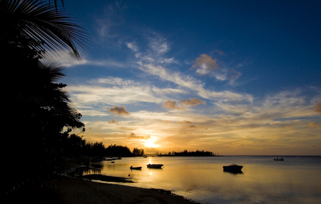 Mauritius sunset silouet