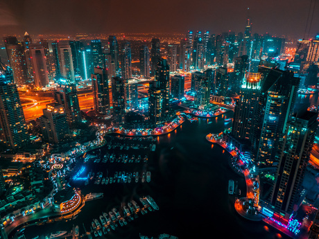 Dubai Marina Skyline by night