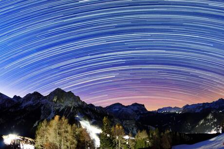 Star trails Kronplatz