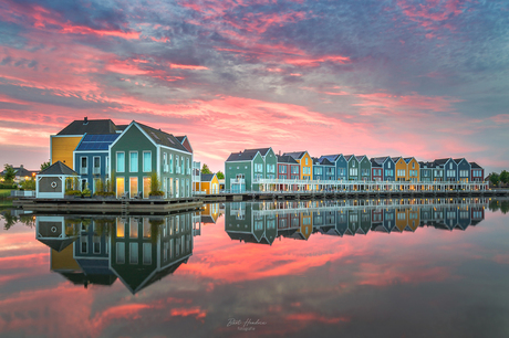 Zonsondergang aan de Rietplas te Houten