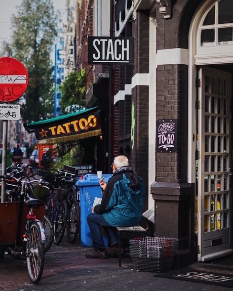In de straten van Amsterdam