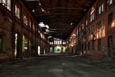 verlaten fabrieksgebouw, slachthuis, Duitsland, ex DDR