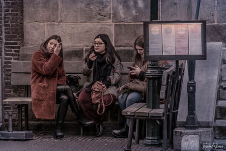 Smoke break in the open air.