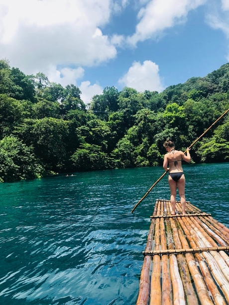 A little piece of heaven on earth, rafting the blue lagoon in Jamaica