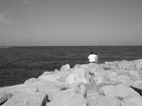 Romantische uitkijk over zee