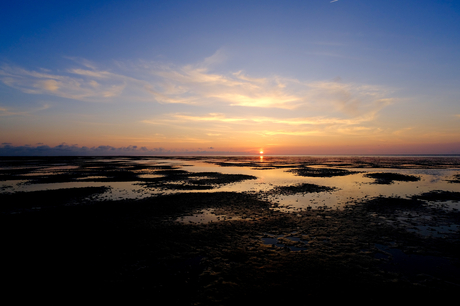 Zonsondergang Waddenzee