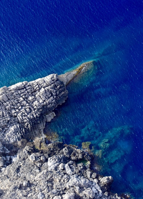 Blue sea from above